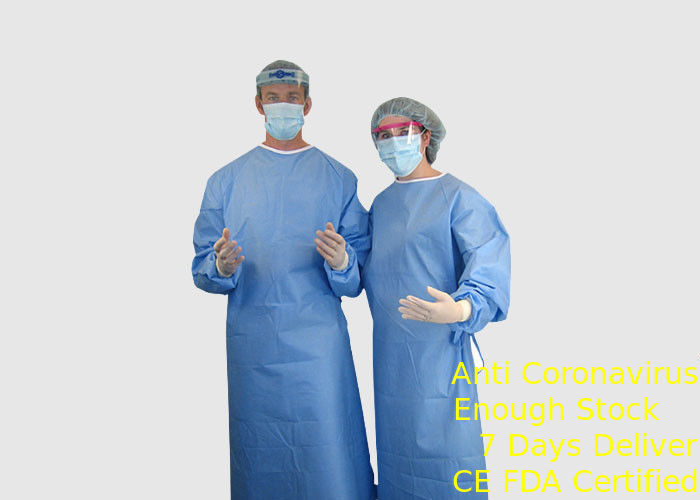 Degradabile blu eliminabile materiale dell'abito chirurgico di SMS con i legami sul collo/vita fornitore