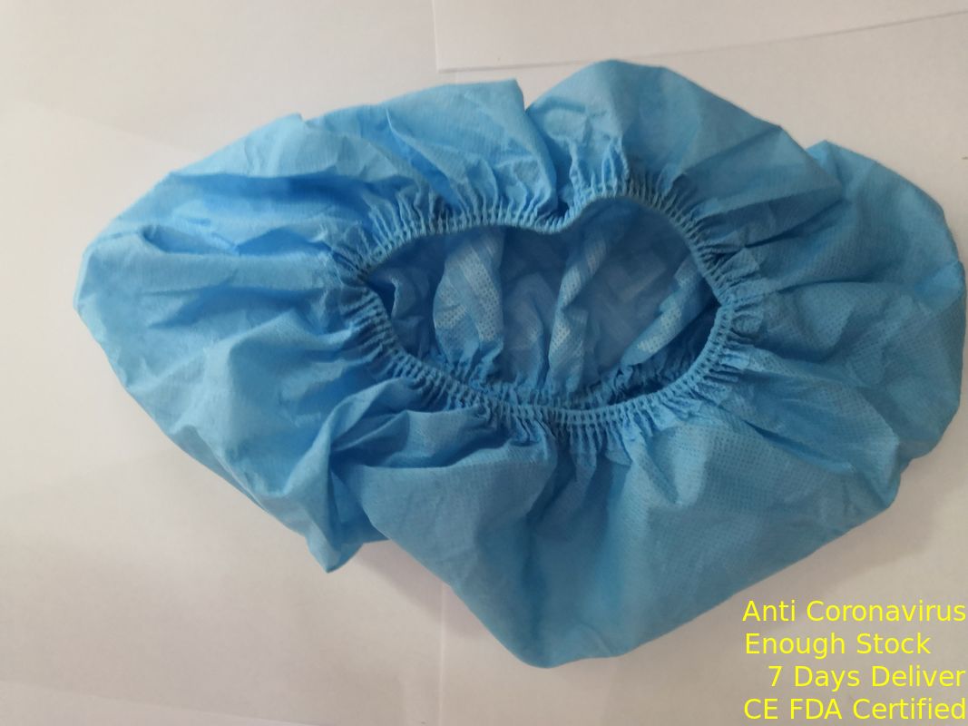 Coperture eliminabili della calzatura chirurgica della prova della polvere, coperture eliminabili blu-chiaro del piede fornitore
